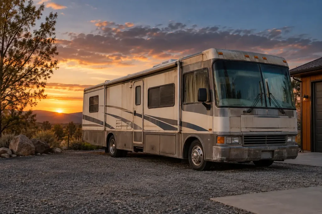 OneRVBuyer - Motorhome parked outside