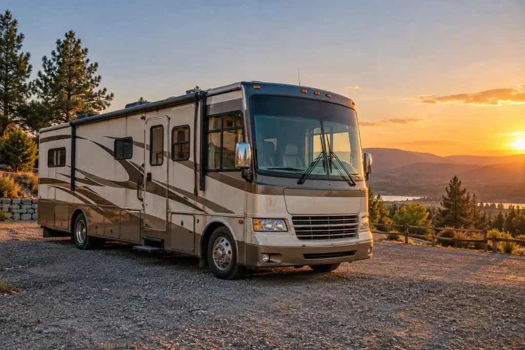 OneRVBuyer - Motorhome at sunset